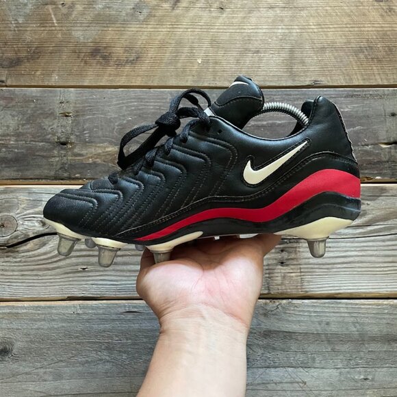 New Men Vintage Nike Rugby XV Black Red Cleats Shoes main image 4